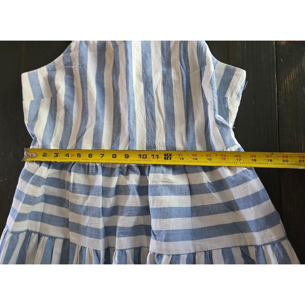 Universal Thread Blue White Striped Tiered Midi Dress‎ Smocked Back XL NWT - Picture 7 of 9